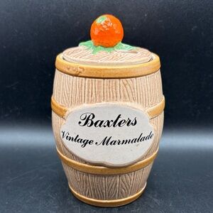 Vintage Govancroft Scotland Pottery Baxters Vintage Marmalade Barrel Ceramic Jar